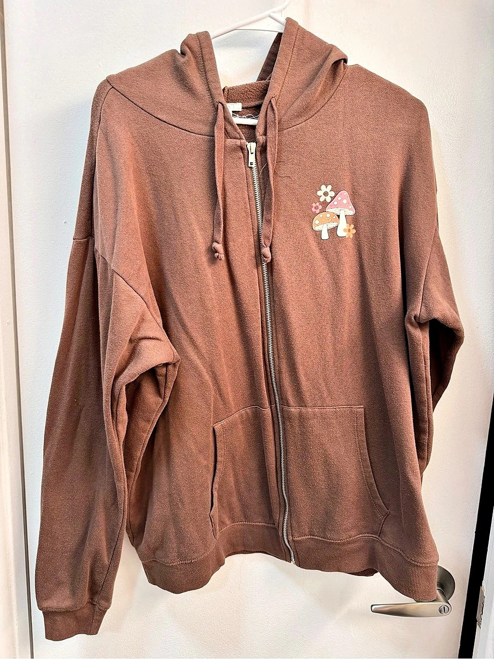 Full Tilt Graphic Zip Hoodie Brown Full Fit